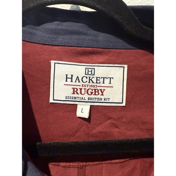 Hackett London Rugby Snow Polo Shirt Long Sleeve Size LG Essential British Kit - Picture 4 of 11